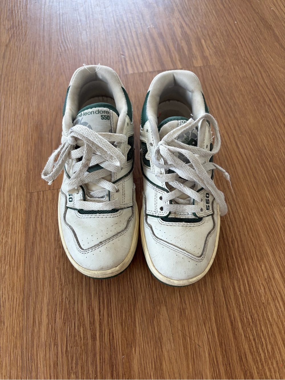 Aime Leon Dore White and Green Retro Low-Top Sneakers